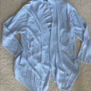 Kasper Light Blue Open Front Cardigan